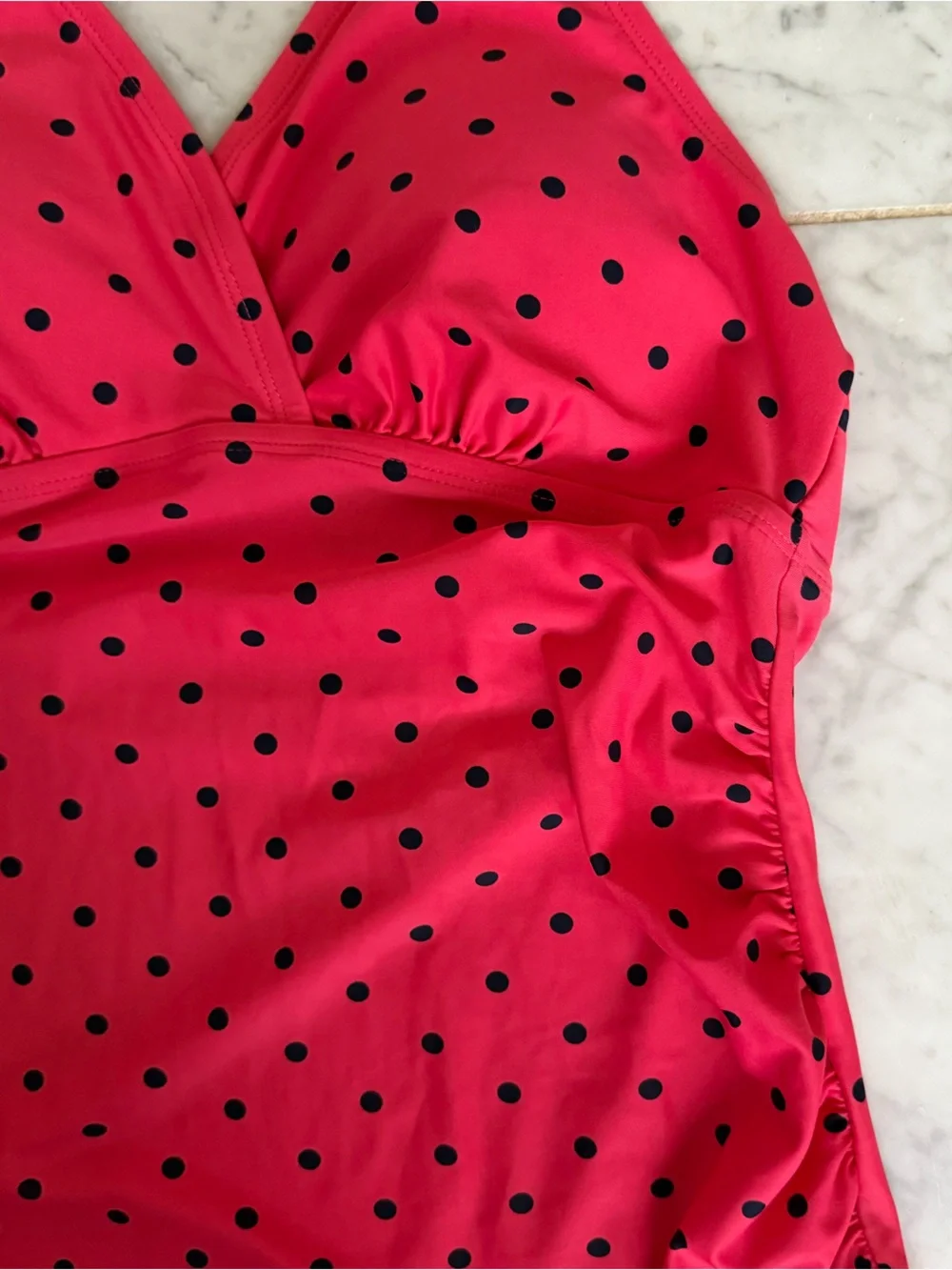 Hot Pink Polka Dot Maternity Swimsuit Beach Bump One Piece Halter Bathing Suit S